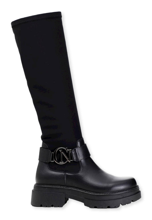 CAFENOIR Stivale Logo Silver Donna Nero EC1280 - Sandrini Calzature e Abbigliamento