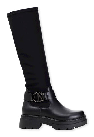 CAFENOIR Stivale Logo Silver Donna Nero EC1280 - Sandrini Calzature e Abbigliamento