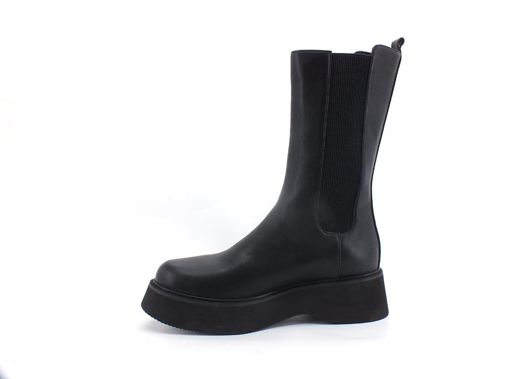 CAFENOIR Stivale Zeppa Elastici Nero FL9040 - Sandrini Calzature e Abbigliamento