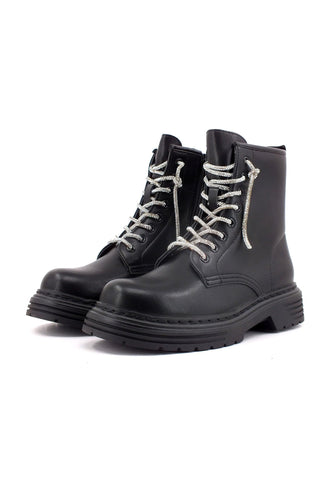 CAFENOIR Stivaletto Anfibio Donna Nero Cristallo FA9301 - Sandrini Calzature e Abbigliamento