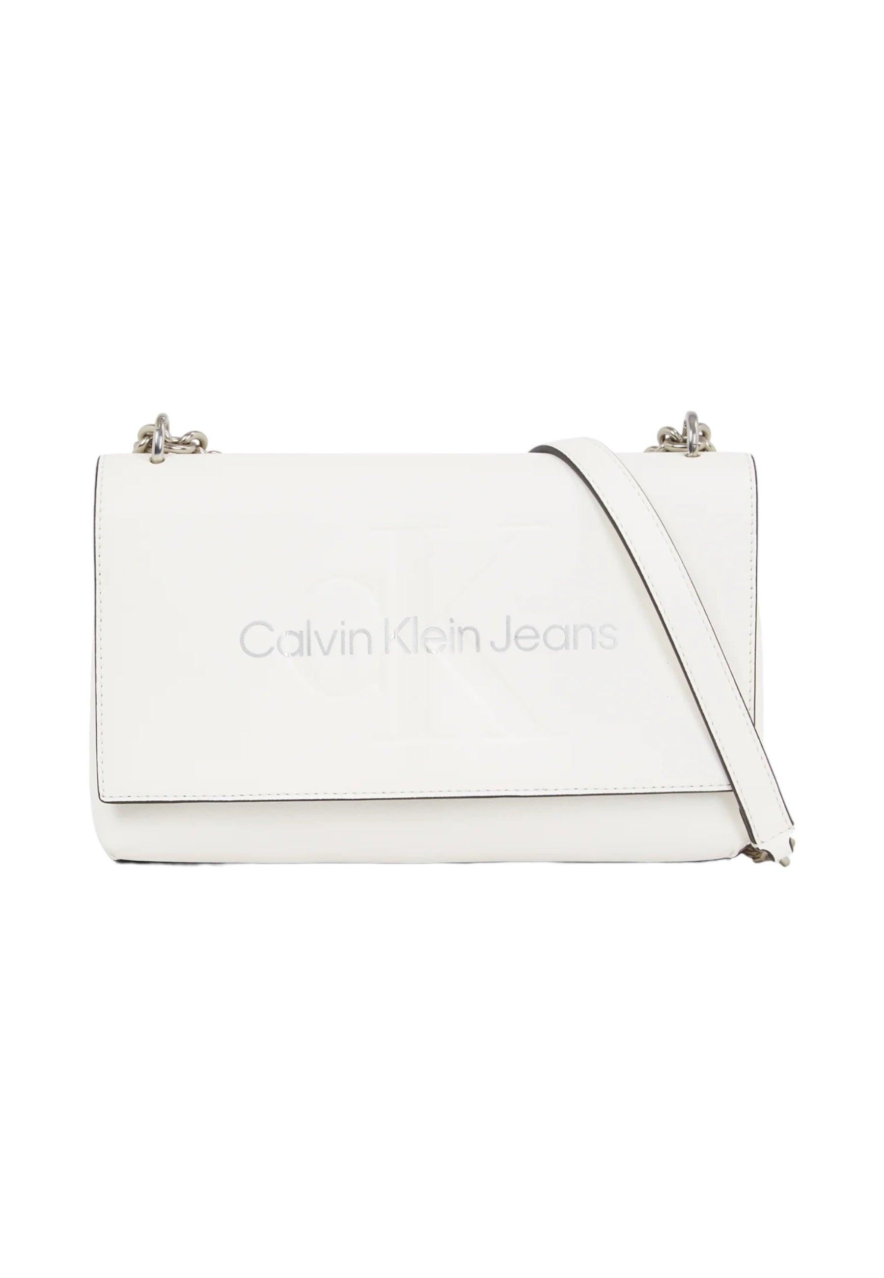 CALVIN KLEIN Borsa Tracolla Donna White Silver K60K611866 - Sandrini Calzature e Abbigliamento