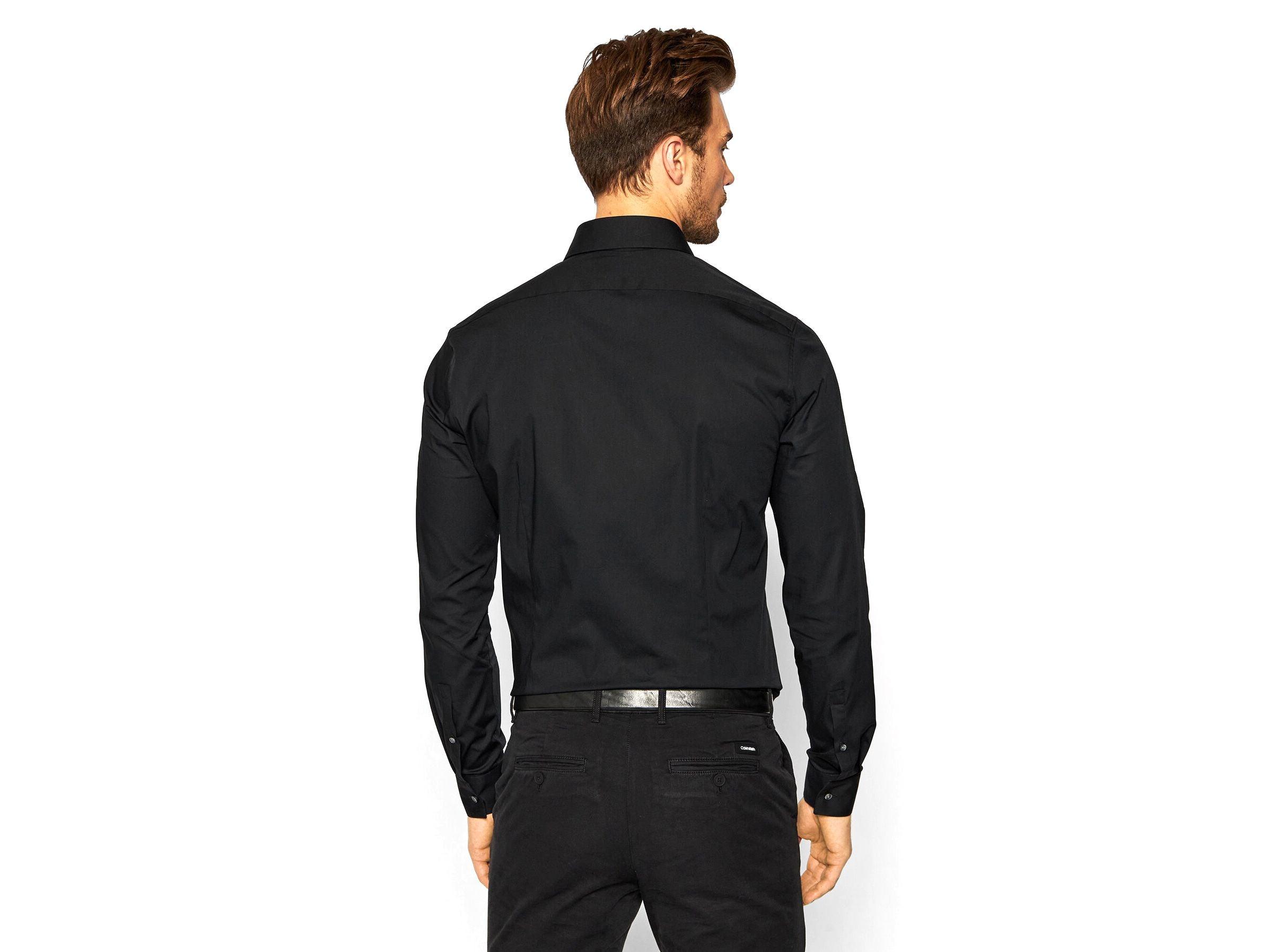 CALVIN KLEIN Camicia Slim Fit Poplin Black K10K108229 - Sandrini Calzature e Abbigliamento