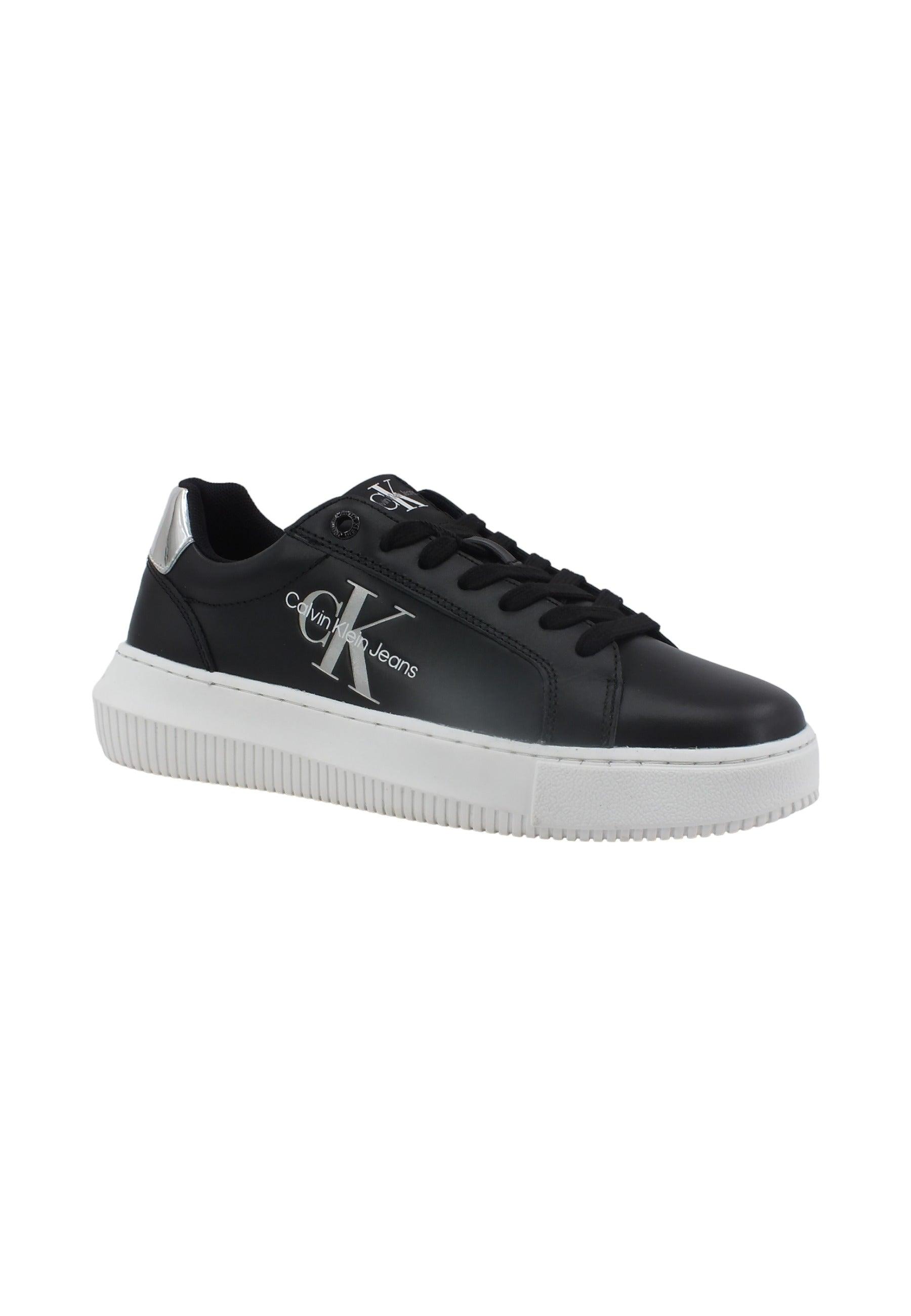 CALVIN KLEIN Chunky Cupsole Sneaker Donna Black Silver YW0YW01224 - Sandrini Calzature e Abbigliamento