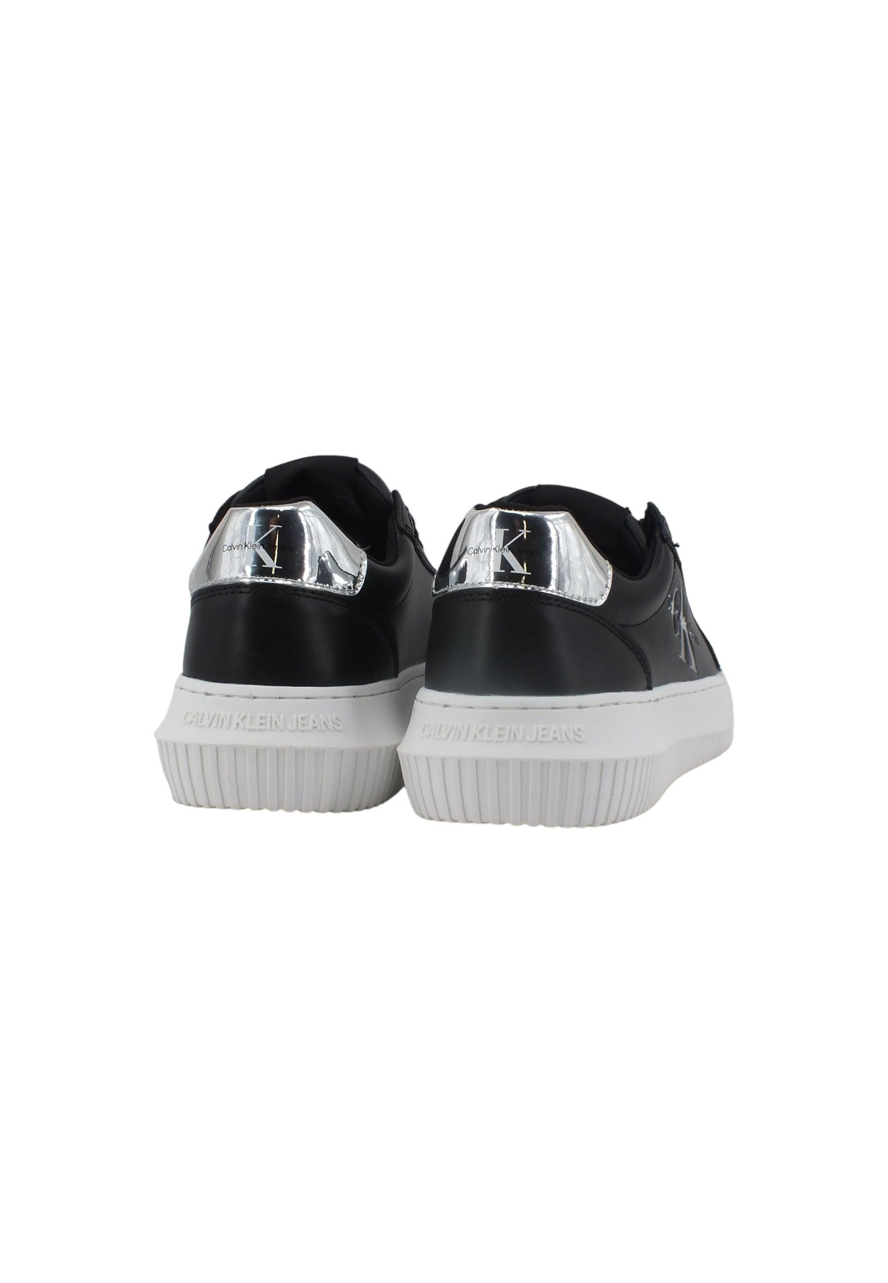 CALVIN KLEIN Chunky Cupsole Sneaker Donna Black Silver YW0YW01224 - Sandrini Calzature e Abbigliamento