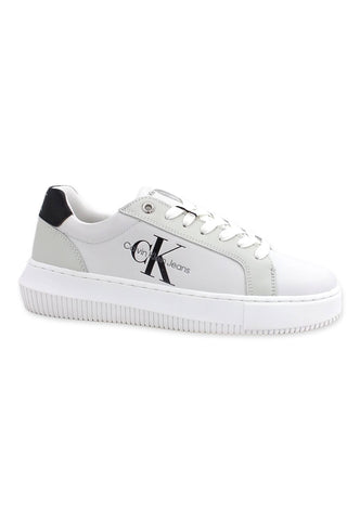 CALVIN KLEIN Chunky Cupsole Sneaker Donna White Grey Black YW0YW00823 - Sandrini Calzature e Abbigliamento