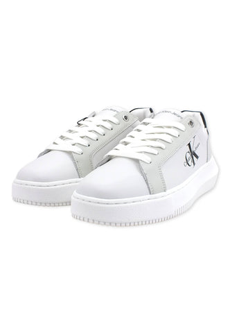 CALVIN KLEIN Chunky Cupsole Sneaker Donna White Grey Black YW0YW00823 - Sandrini Calzature e Abbigliamento