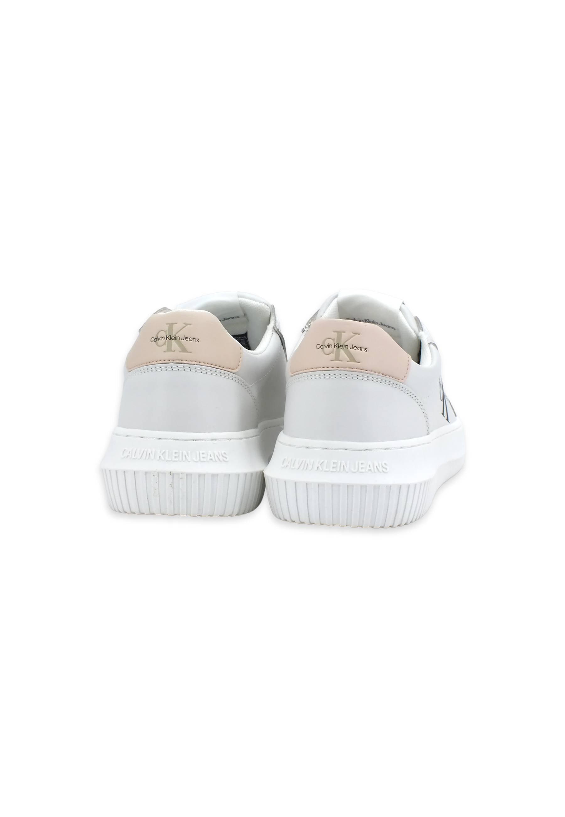 CALVIN KLEIN Chunky Cupsole Sneaker Donna White Peach YW0YW00823 - Sandrini Calzature e Abbigliamento