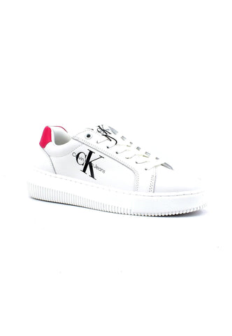 CALVIN KLEIN Chunky Cupsole Sneaker Donna White Raspberry Sorbet YW0YW00823 - Sandrini Calzature e Abbigliamento