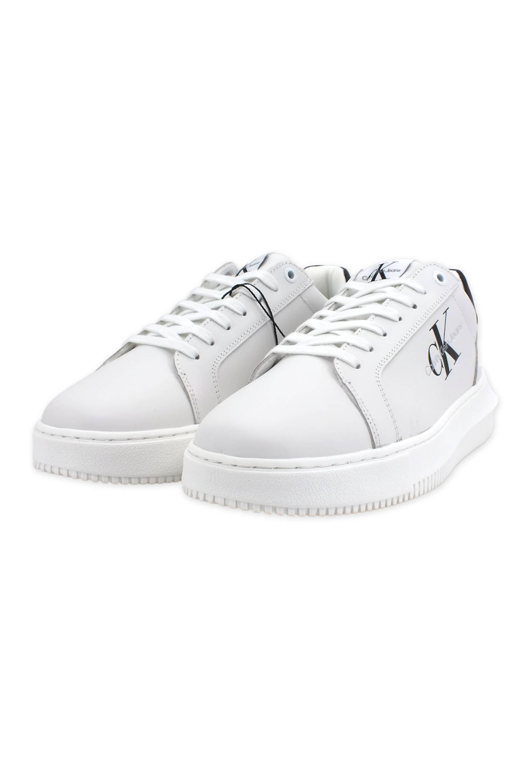 CALVIN KLEIN Chunky Cupsole Sneaker Uomo White Black YM0YM00681 - Sandrini Calzature e Abbigliamento
