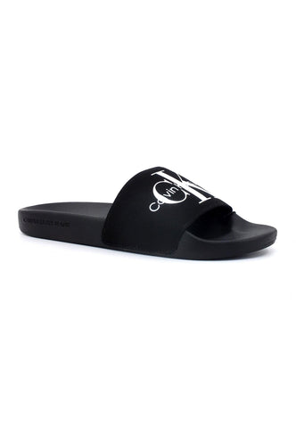 CALVIN KLEIN Ciabatta Uomo Slide Monogram Black YM0YM00061 - Sandrini Calzature e Abbigliamento