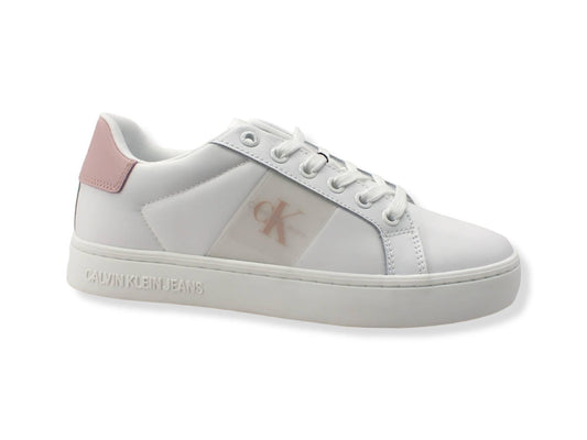 CALVIN KLEIN Classic Cupsole 1 Sneaker Donna White Pink YW0YW00497 - Sandrini Calzature e Abbigliamento