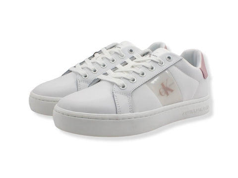 CALVIN KLEIN Classic Cupsole 1 Sneaker Donna White Pink YW0YW00497 - Sandrini Calzature e Abbigliamento