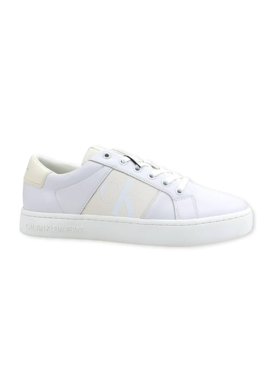 CALVIN KLEIN Classic Cupsole Sneaker Uomo White Ivory YM0YM00569 - Sandrini Calzature e Abbigliamento
