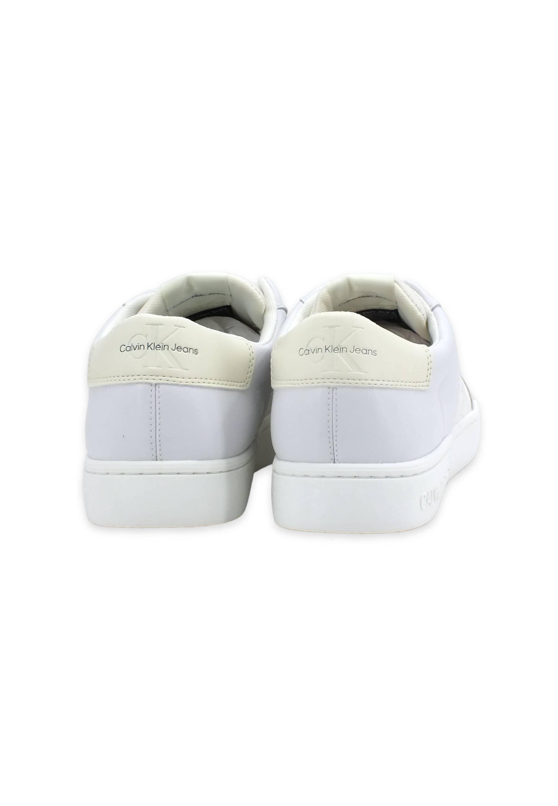 CALVIN KLEIN Classic Cupsole Sneaker Uomo White Ivory YM0YM00569 - Sandrini Calzature e Abbigliamento