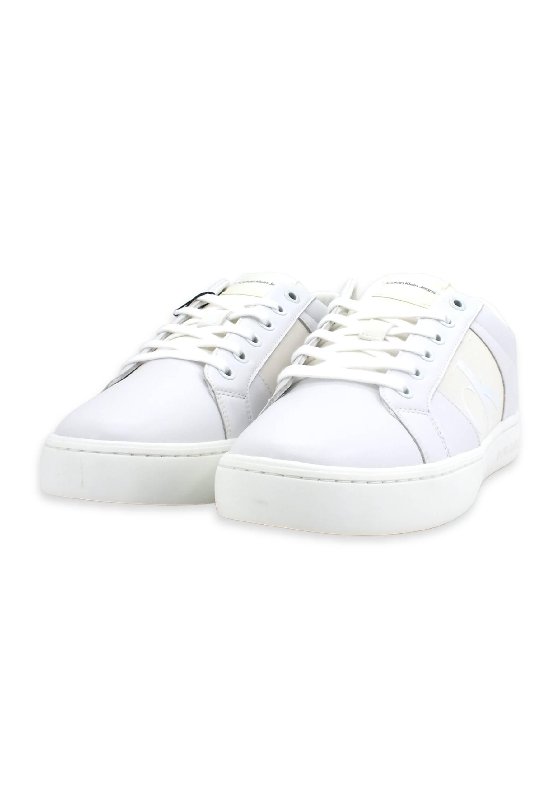 CALVIN KLEIN Classic Cupsole Sneaker Uomo White Ivory YM0YM00569 - Sandrini Calzature e Abbigliamento