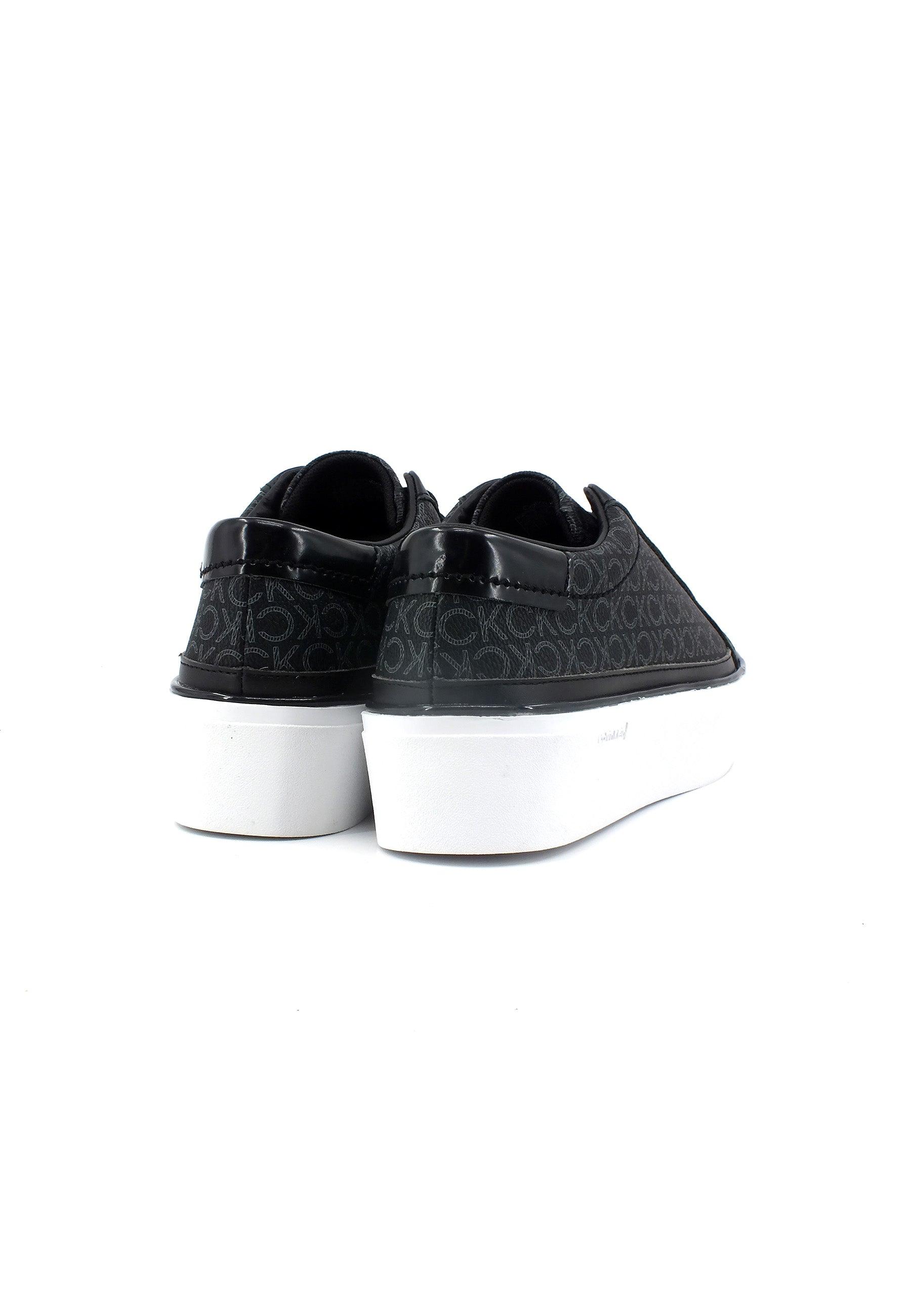 CALVIN KLEIN Flatform Cupsole Sneaker Donna Monogram Black HW0HW01420 - Sandrini Calzature e Abbigliamento
