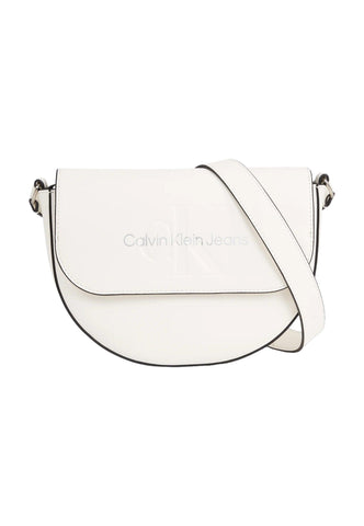 CALVIN KLEIN Mono 22 Logo Borsa Tracolla Donna White Silver K60K611223 - Sandrini Calzature e Abbigliamento