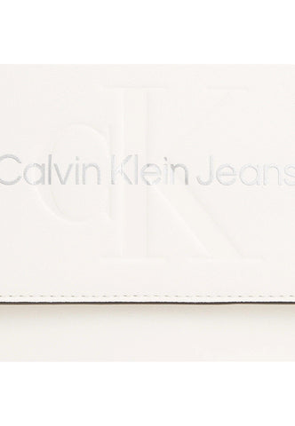 CALVIN KLEIN Mono 22 Logo Borsa Tracolla Donna White Silver K60K611223 - Sandrini Calzature e Abbigliamento