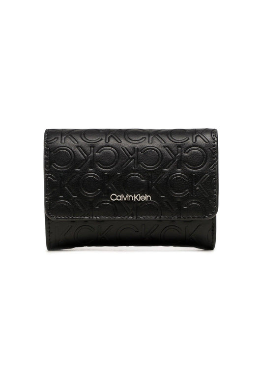 CALVIN KLEIN Portafoglio Trifold Donna Monogram Black K60K610951 - Sandrini Calzature e Abbigliamento