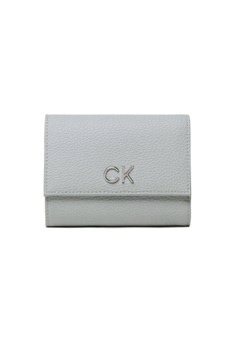 CALVIN KLEIN Re-Lock Trifold Portafoglio Donna Azzurro Pearl Blue K60K609492 - Sandrini Calzature e Abbigliamento