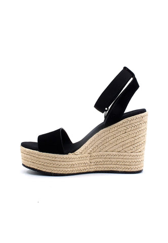 CALVIN KLEIN Sandalo Zeppa Donna Black YW0YW01026 - Sandrini Calzature e Abbigliamento