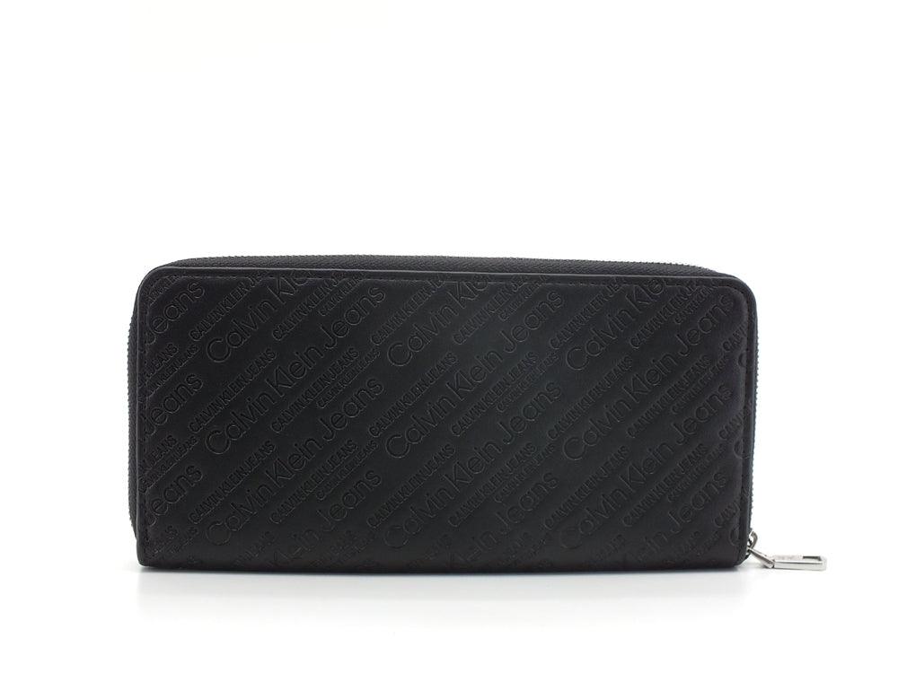 CALVIN KLEIN Sculpted Print Zip Portafoglio Black K60K608961 - Sandrini Calzature e Abbigliamento