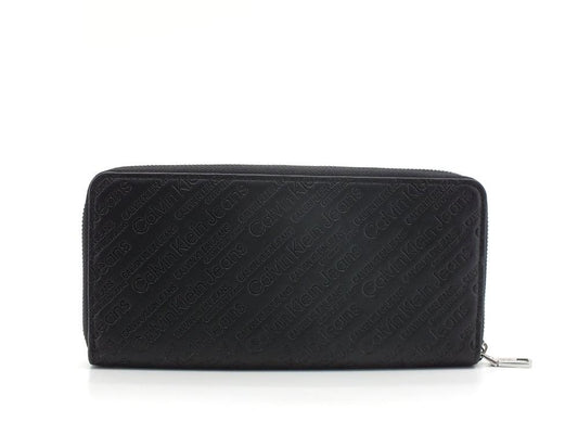 CALVIN KLEIN Sculpted Print Zip Portafoglio Black K60K608961 - Sandrini Calzature e Abbigliamento