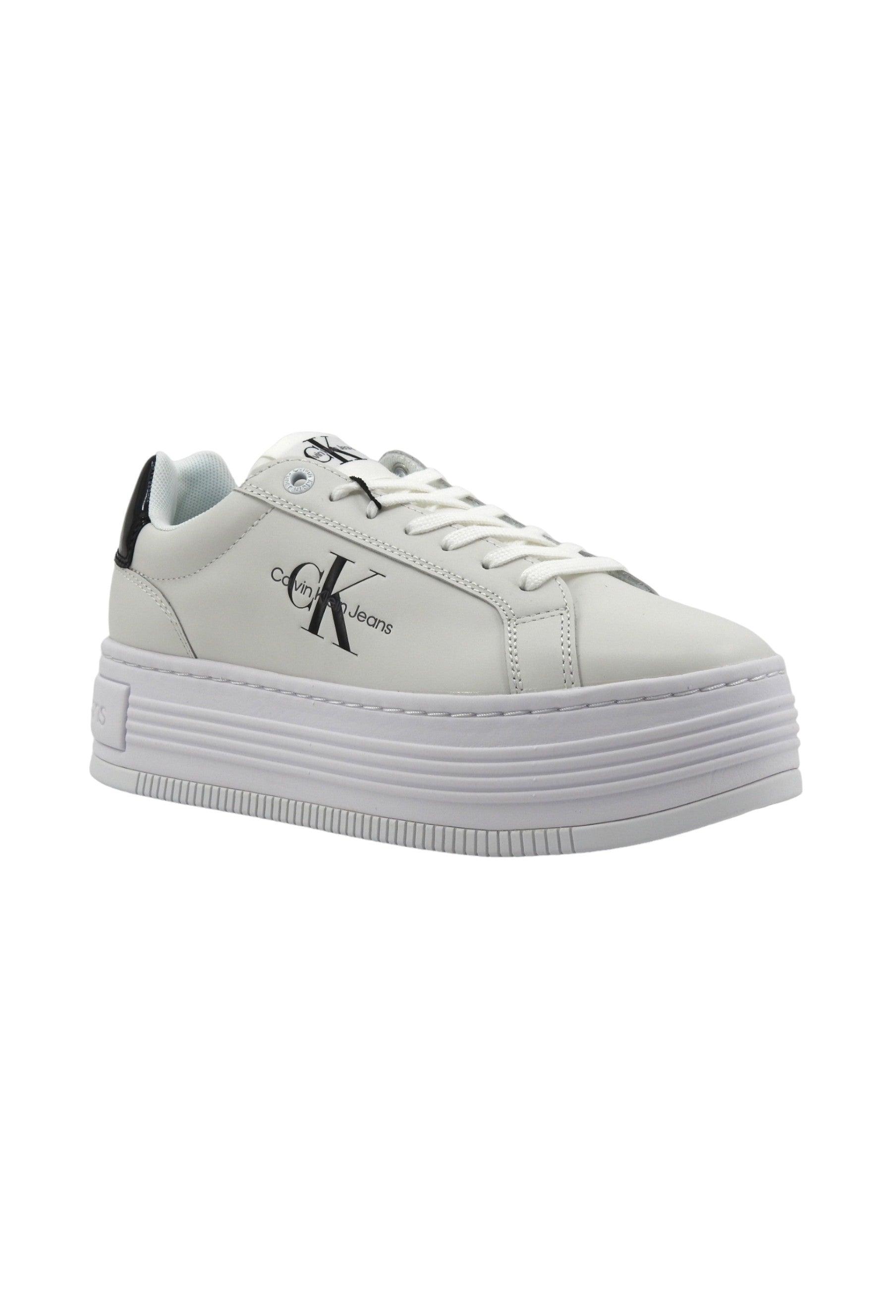 CALVIN KLEIN Sneaker Bold Platform Donna Bright White Black YW0YW01431 - Sandrini Calzature e Abbigliamento