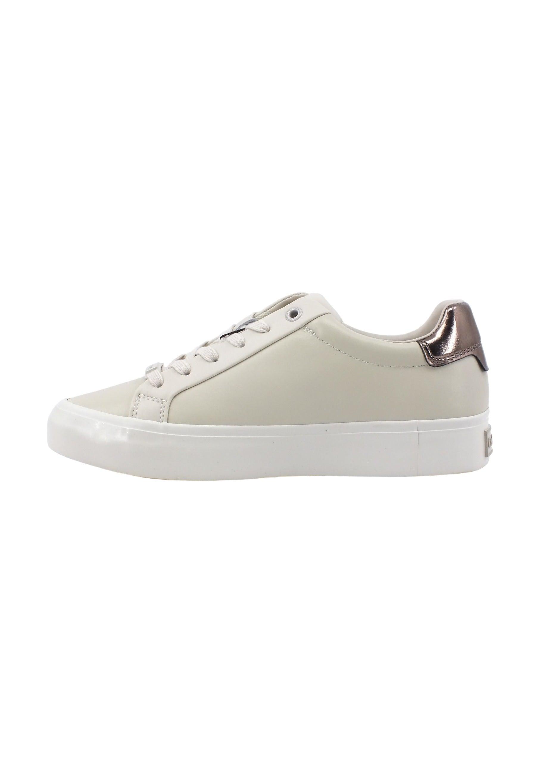 CALVIN KLEIN Vulc Lace Up Met Sneaker Donna Dark Ecru HW0HW01884 - Sandrini Calzature e Abbigliamento