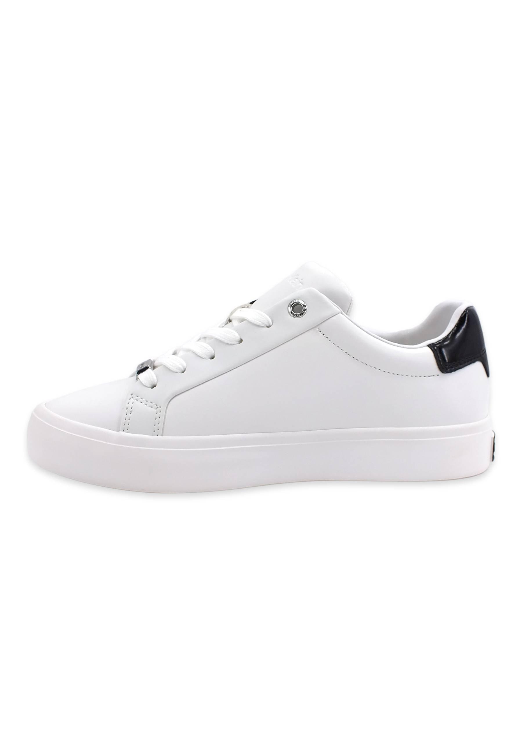 CALVIN KLEIN Vulc Lace Up Sneaker Donna White Black HW0HW00839 - Sandrini Calzature e Abbigliamento