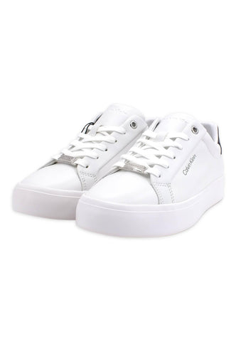 CALVIN KLEIN Vulc Lace Up Sneaker Donna White Black HW0HW00839 - Sandrini Calzature e Abbigliamento
