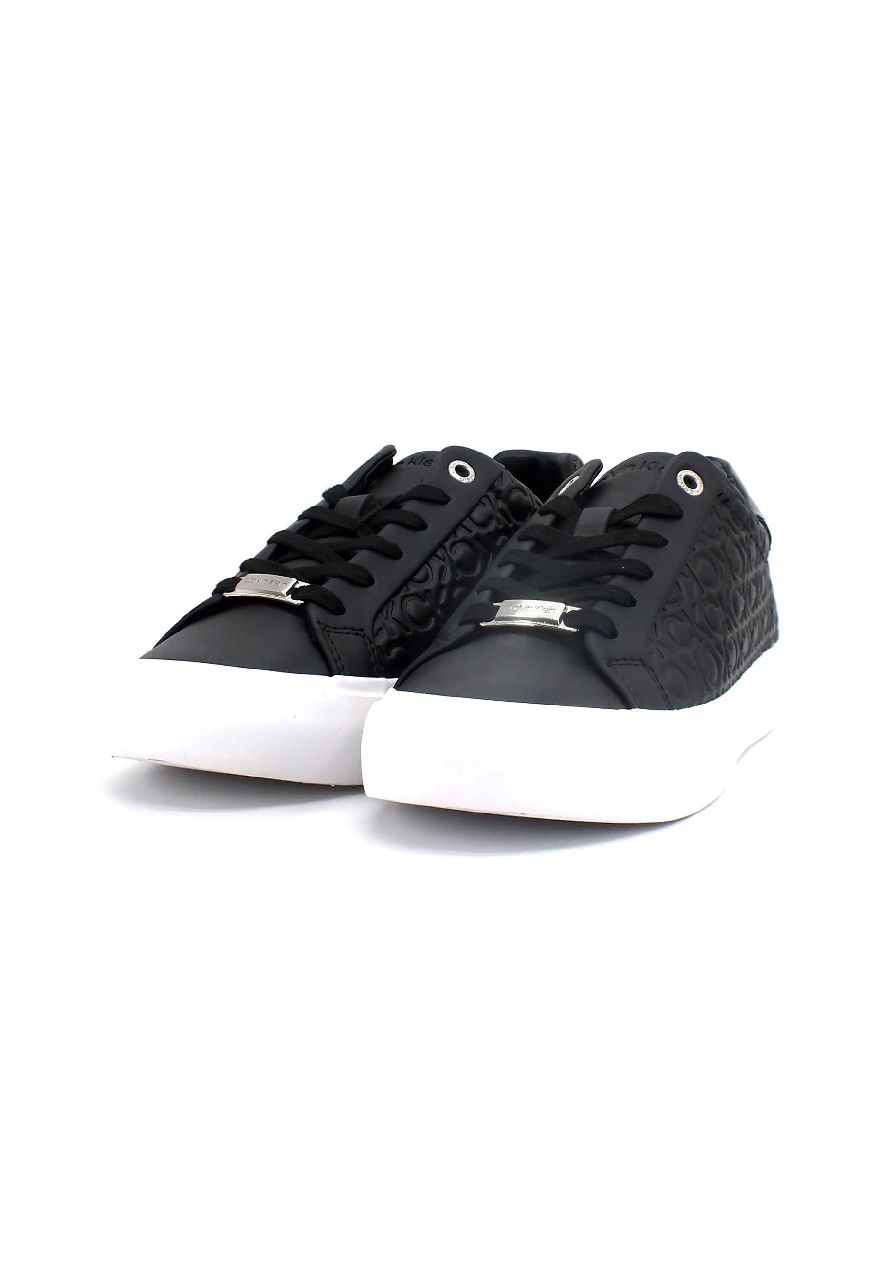 CALVIN KLEIN Vulc Monogram Mix Sneaker Donna Black Mono HW0HW01373 - Sandrini Calzature e Abbigliamento