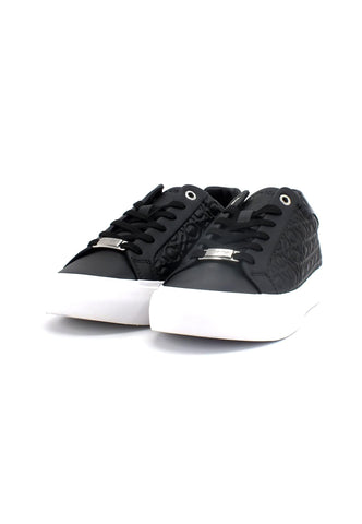 CALVIN KLEIN Vulc Monogram Mix Sneaker Donna Black Mono HW0HW01373 - Sandrini Calzature e Abbigliamento