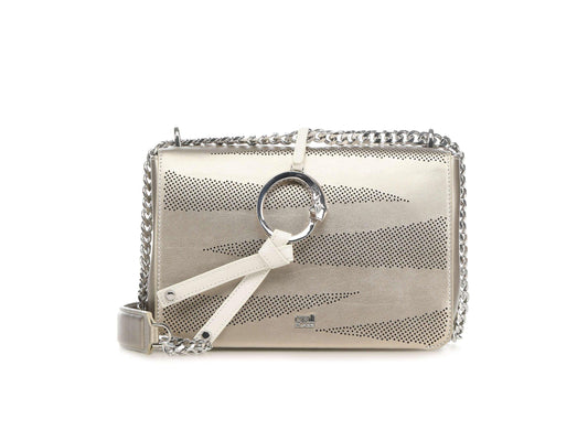 CAVALLI Class City Zebra Borsa Pelle Platinum Nude CMY001 - Sandrini Calzature e Abbigliamento