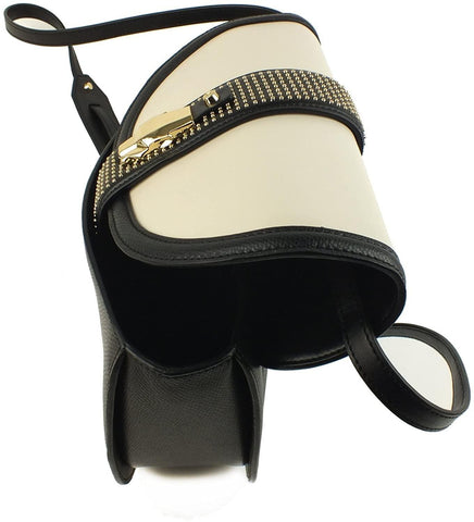 CAVALLI Class Incognito Borsa Donna Pelle OFF WHITE BLACK CLM.003 - Sandrini Calzature e Abbigliamento