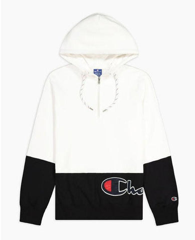 CHAMPION Felpa Cappuccio Zip White Black 214205 - Sandrini Calzature e Abbigliamento