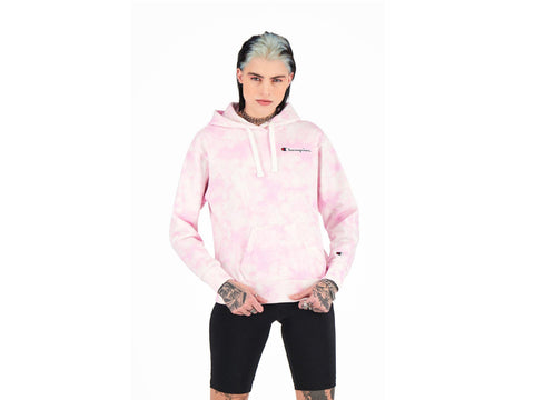 CHAMPION Felpa Hoodie Cappuccio Watercolor Donna Rosa Pink 113934 - Sandrini Calzature e Abbigliamento