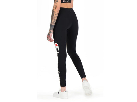 CHAMPION Leggings Logo Donna Nero Black 112857 - Sandrini Calzature e Abbigliamento