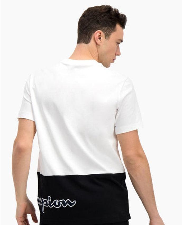 CHAMPION T-Shirt Bicolor White Black 214208 - Sandrini Calzature e Abbigliamento