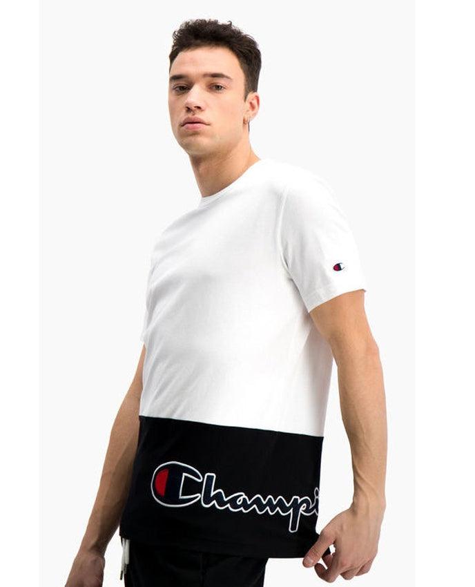 CHAMPION T-Shirt Bicolor White Black 214208 - Sandrini Calzature e Abbigliamento