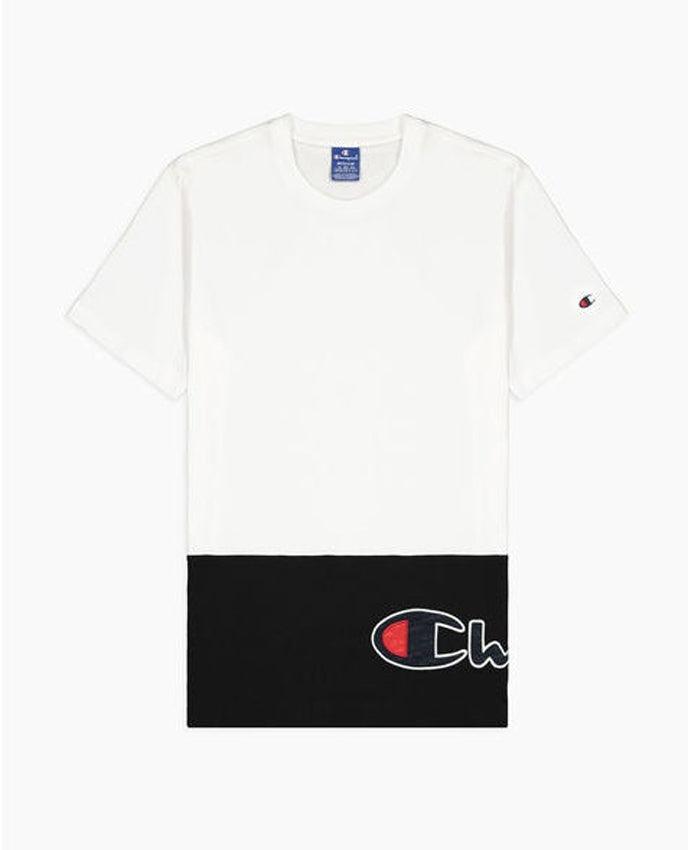 CHAMPION T-Shirt Bicolor White Black 214208 - Sandrini Calzature e Abbigliamento