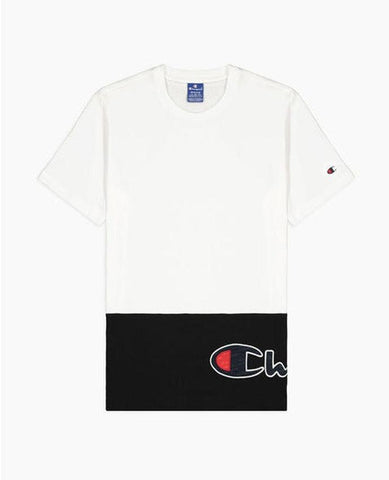 CHAMPION T-Shirt Bicolor White Black 214208 - Sandrini Calzature e Abbigliamento