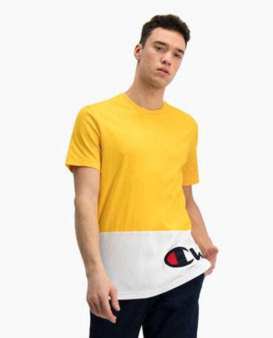 CHAMPION T-Shirt Bicolor Yellow White 214208 - Sandrini Calzature e Abbigliamento