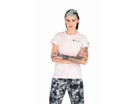 CHAMPION T-Shirt Watercolor Donna Logo Rosa Pink 113939 - Sandrini Calzature e Abbigliamento