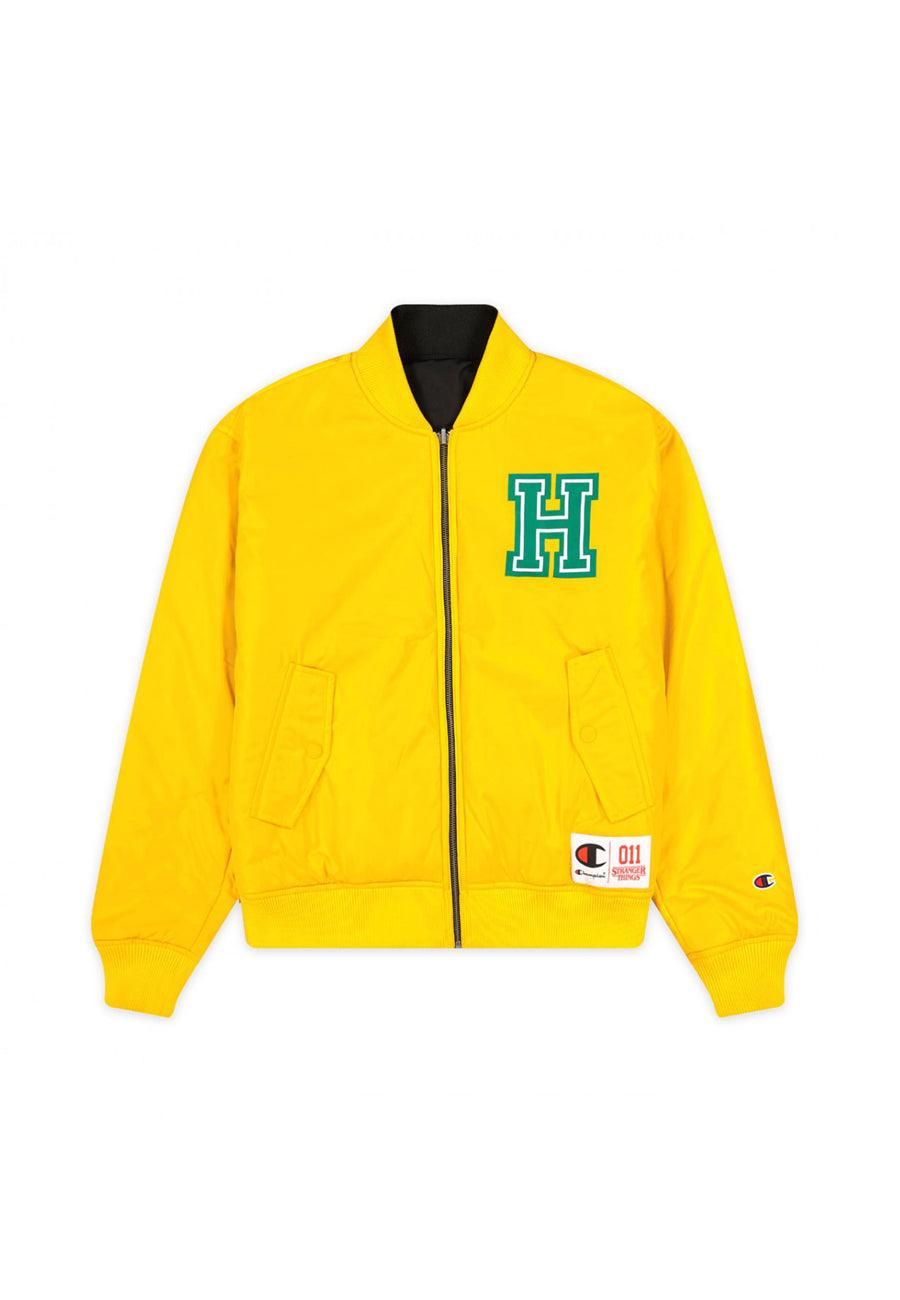 CHAMPION x STRANGER THINGS Giubbotto Reversibile Zip Unisex Hawkins Nero Giallo 217754 - Sandrini Calzature e Abbigliamento