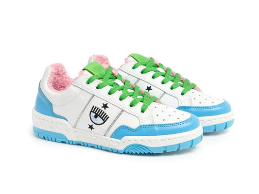 CHIARA FERRAGNI CF-1 Sneaker Donna Logo Eyelike White Blue CF2901-032 - Sandrini Calzature e Abbigliamento