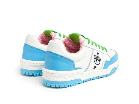 CHIARA FERRAGNI CF-1 Sneaker Donna Logo Eyelike White Blue CF2901-032 - Sandrini Calzature e Abbigliamento