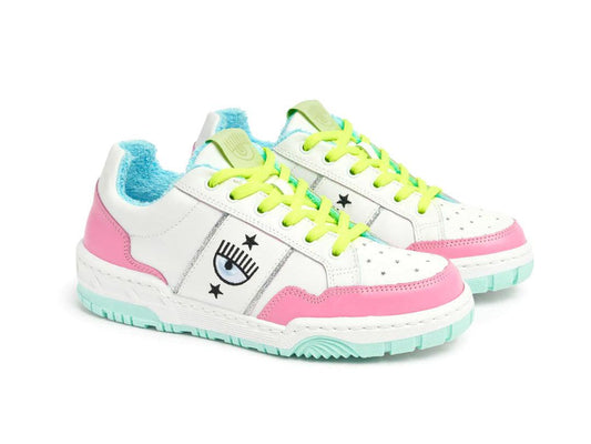 CHIARA FERRAGNI CF-1 Sneaker Donna Logo Eyelike White Pink CF2901-072 - Sandrini Calzature e Abbigliamento
