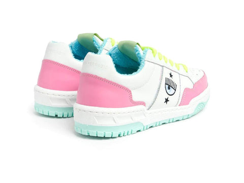 CHIARA FERRAGNI CF-1 Sneaker Donna Logo Eyelike White Pink CF2901-072 - Sandrini Calzature e Abbigliamento