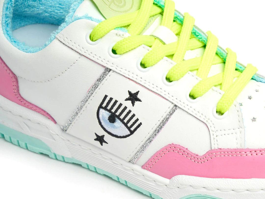 CHIARA FERRAGNI CF-1 Sneaker Donna Logo Eyelike White Pink CF2901-072 - Sandrini Calzature e Abbigliamento